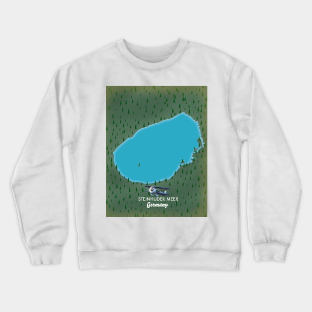 Steinhuder Meer Germany map Crewneck Sweatshirt by nickemporium1